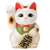 Made in Japan Lucky Cat 7.5'' Tokoname Porcelain White Maneki