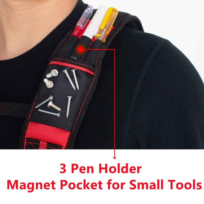 AISENIN Tool Belt Suspenders Construction Work Suspenders with Magnet Pocket,