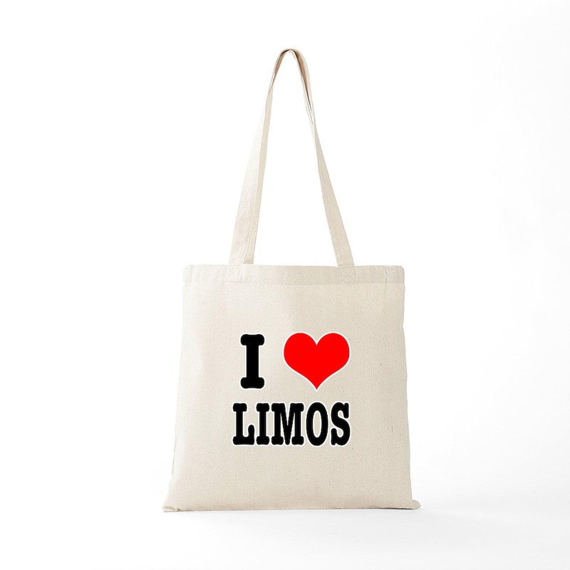 CafePress I Heart (Love) Limos Tote Bag Reusable Natural Beige