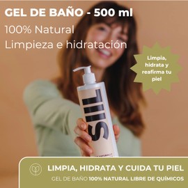 SIIL natürliches Duschgel, 500 ml, Reinigung und Feuchtigkeit für empfindliche Haut, Uni, ohne Parabene und Sulfate, mit ätherischen Ölen von Jojoba, Zeder und Rosmarin | tägliche Körperpflege