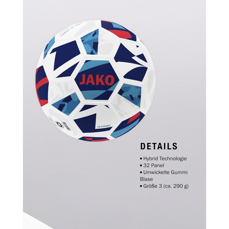 JAKO Lightball Iconic, white/navy/red, 3 (290 g)