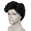 TIKJOYS Black Wig for Men Adults Prehistoric Man Wigs Short