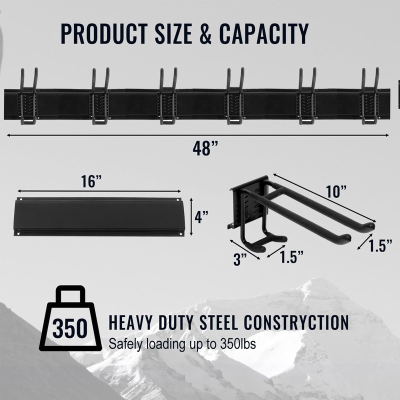 Aking Ace Wall Mount Tool Storage Rack, Heavy Duty Garage
