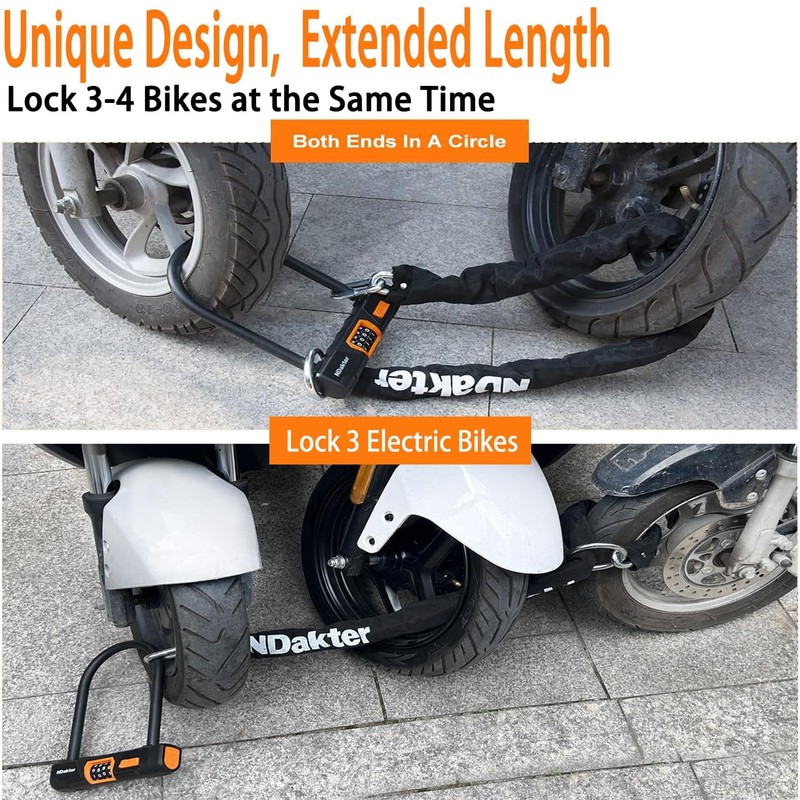 NDakter Bike Locks Heavy Duty Anti Theft, Keyless Combination Motorcycle