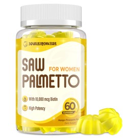 Jovariquethor Saw Palmetto for Women - DHT Blocker Hair Growth Supplement - 500mg Potent Saw Palmetto Gummies for Hair, Skin, Nails, Urinary Wellness - Mango-Pineapple Flavor - 60 Gummies