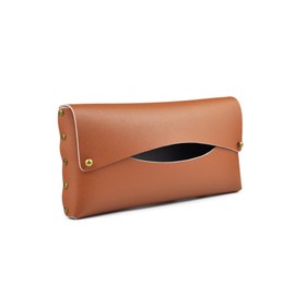 THINGIS Car Tissue Holder, Tissue Case for Sun Visor, PU Leather Backseat Napkin Holder with Clips (Tan)