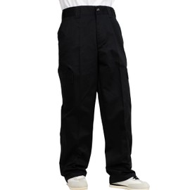FB County Kackies Cargo Work Pants, Black, 42 - Unisex Loose Fit Cotton-Poly Twill Cargo Pants w/Button & Zip Fly Closure