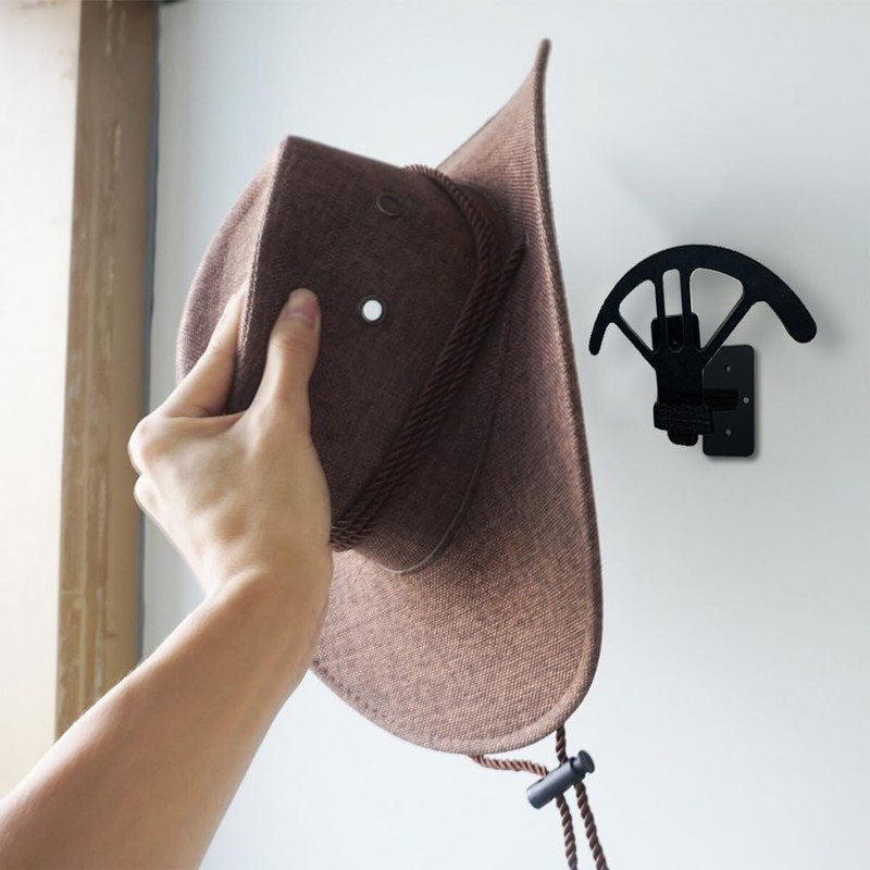 Bantlou Adjustable Cowboy Hat Rack Holder, Wooden Cowboy Hat Wall
