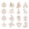 64-piece wooden Christmas tree decoration, 16 different motifs pendant set,