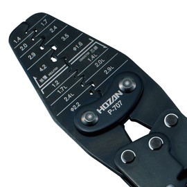 Hozan P-707 Crimping Tool (For Open Barrel Contacts) Crimping Pliers, 15 Types of Large and Small Dice, Compatible with a Wide Range of Terminals