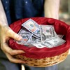 FillTouch 2 Pcs 12 Inches Round Offering Baskets for Church