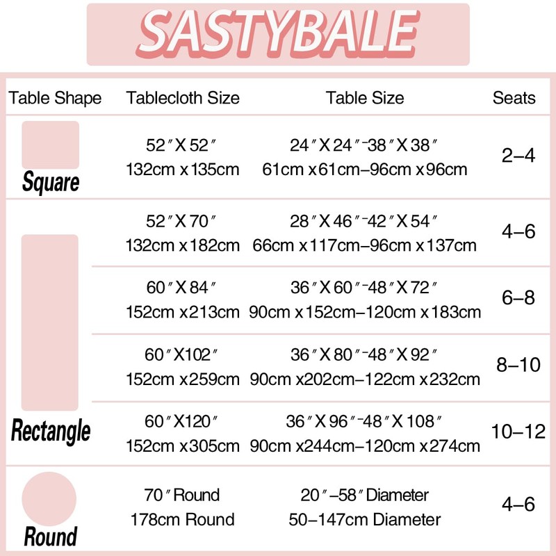 SASTYBALE Tablecloth Rectangle, Pink Wedding Table Cloth Love Heart Jacquard