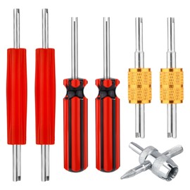 Gosknor 7pcs Valve Stem Removal Tools, Single and Double Heads Valve Core Remover Wrench 4-Way Valve Tool Kit for Bicycle Car Trucks Tire Repair Installation