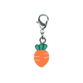 Miniblings Carrot Charm Zipper Pull Pendant Easter Bunny Carrot Rabbit Handmade Fashion Jewellery I Silver Plated Pendant Charm Bracelet Pendant for Bracelet, Polymer Clay