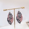 Leaf Leather Earrings for Women Handmade Fringe Feather Lightweight Teardrop