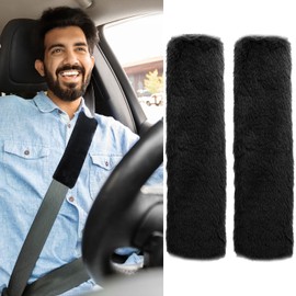 2 Pack Soft Car Seat Belt Pad Cover, Universal Car Safety Seat Belt Strap Shoulder Pad for Adults Kids Women & Men, Seatbelt Protector Cover Pads for Sedan SUV Trucks (Black)