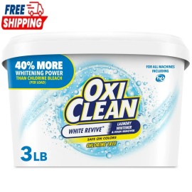 White Revive Laundry Whitener and Laundry Stain Remover Powder, 3 lb