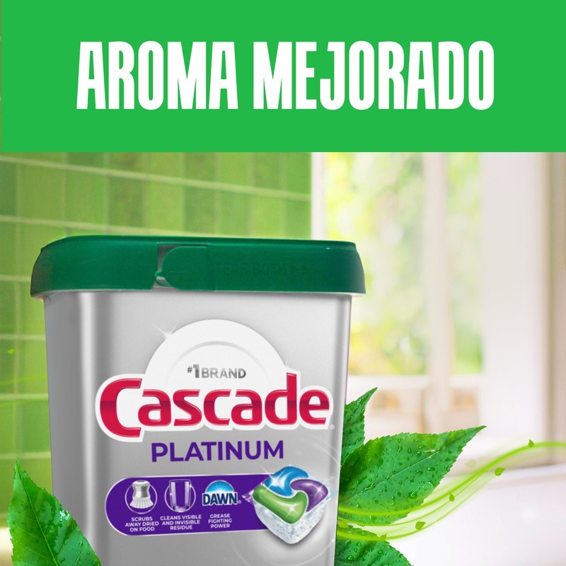 Cascade Platinum ActionPacs Dishwasher Detergent Pods, Fresh, 48 Count