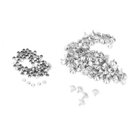 Oumefar 100 PCS 12MM Rivet Gold Silver Studs Leather Cloth Studs Leather Craft Decoration(Silver) Home