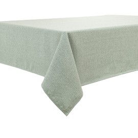 BALCONY & FALCON Tablecloth, Linen Look, Washable, Table Runner, Table Linen, Square, Waterproof, Light Green, 120 x 120 cm