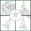 VEYLIN Christmas Tree Topper, Silver Glittered Hollow Christmas Tree Topper