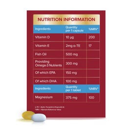 Seven Seas Omega-3 Fish Oil and Magnesium, Omega-3 Plus Vitamin D for Whole Body Healthplus, Duo Pack: 30 Capsules Plus 30 Tablets, 1 Month Supply