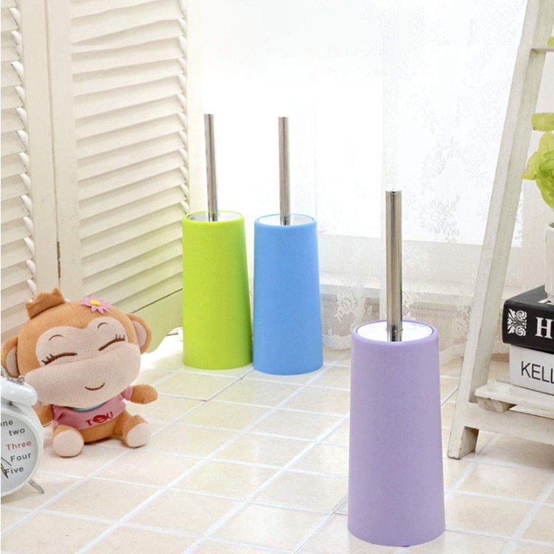 Toilet Brush with Holder, Free Standing Toilet Brushes, Closed Hideaway