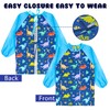 Kids Art Smock, Waterproof Artist Blue Dinosaur Aprons Paint Art