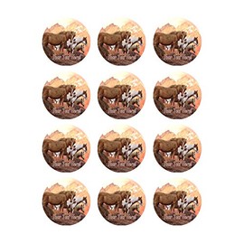 Wild Horses - Edible Cupcake Toppers - 2" cupcake (12 pieces/sheet)