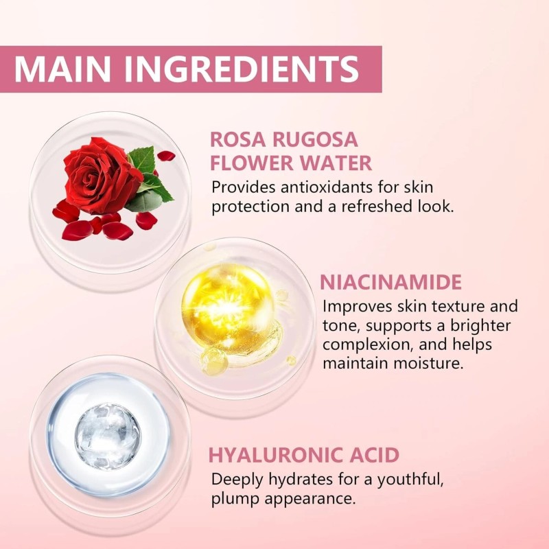 ABOTE 5% Niacinamide Serum with 5% Damascus Rose Water for