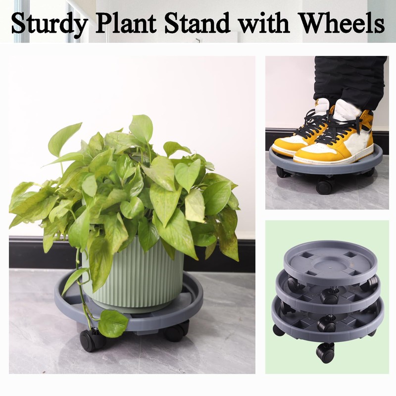 Rolling Plant Stand with Wheels 5 Pack 14 Inch Plant