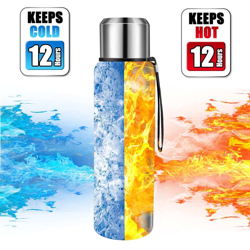 Insulated vacuum Thermo Bottle 1000ml/33.8oz with cup Stainless steel coffee
