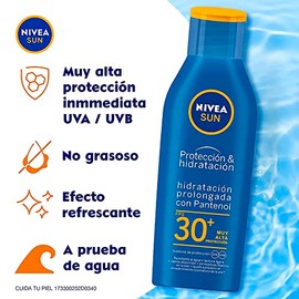 Protector Solar Corporal NIVEA SUN Proteccin E Hidratacin Fps30 200Ml, Con Vitamina C Y cido Hialurnico,                                              