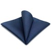 SHLAX & WING Men's Silk Pocket Square, Solid, Blue, Extra