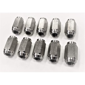 Ten (10) Pack Solid 304 Stainless Steel 1/2-20 Lug Nuts For Trailer Wheel Rim