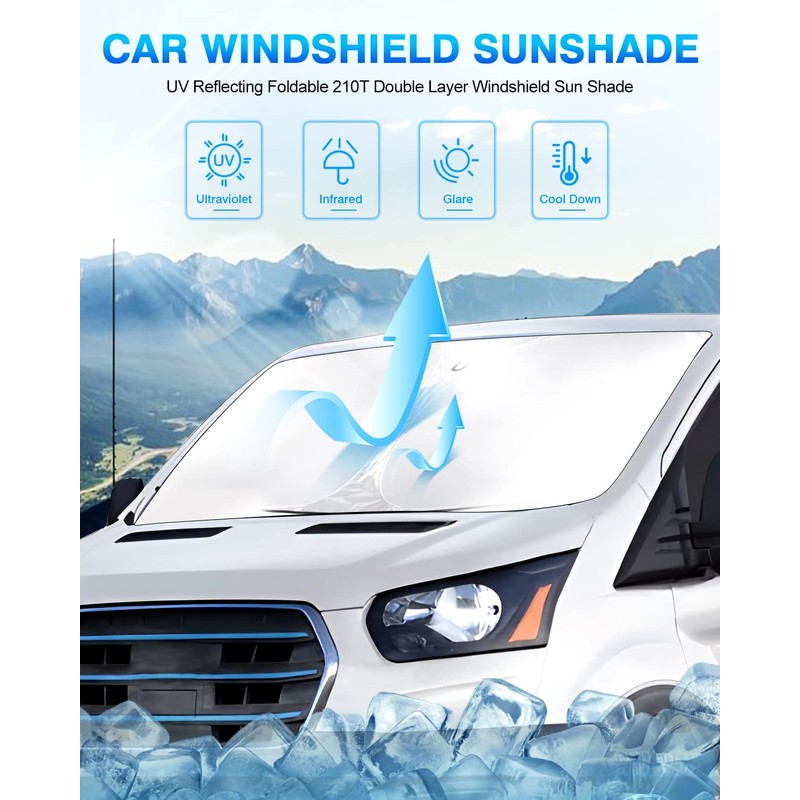 KUST Windshield Sun Shade for Ford E-Transit 2022 2023 2024