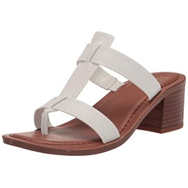 Franco Sarto Womens Ezra Block Heel Sandal White Leather 9.5 M