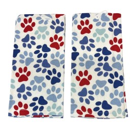 Ritz 2 of the Same Printed Cotton Kitchen Towel 16” x 26” PAW PRINTS Ritz New