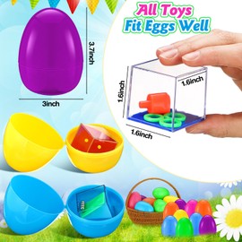 JellyArch 24 Pack Easter Eggs with Maze Cube Puzzle Set Easter Basket Stuffers Ideas Mini 3D Brain Maze Puzzle Party Games for Family Easter Party Easter Gifts for Adults