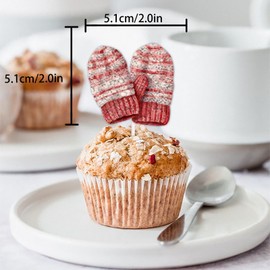 18pcs Colorful Glitter Winter Gloves Cupcake Topper Pick for Winter Warm Theme Decor Supplies Men Women Happy Birthday Party Decorations