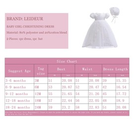 Leideur Baby Girl Christening Baptism Dress Long Blessing Gowns White Formal Wedding Dresses for Newborn (6 Months, White 4)