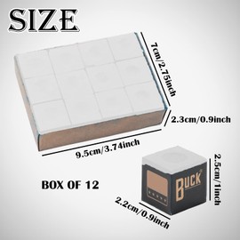 Sumneo Gesso da biliardo, blu, 12 pezzi, per stecca professionale, con polvere oleosa antiscivolo, per snooker e biliardo, gesso di precisione durevole per giocatori professionisti e appassionati