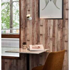 Yun-aeon Natural Wood-Cinnamon Wood Contact Paper Peel and Stick Wallpaper 17.3"x 80"Self Adhesive Removable Vintage Faux Wood Wall Paper Plank Shelf Home Decoration Kitchen Counter Cover Use