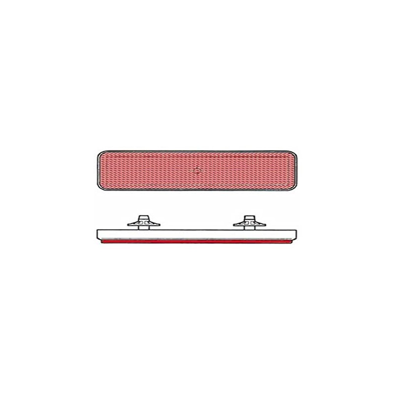 Reflector rectangular rear red