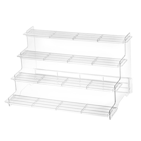 NEETBU Acrylic Display Risers,Perfume Stand Organizer Clear 4 Tier Cupcake