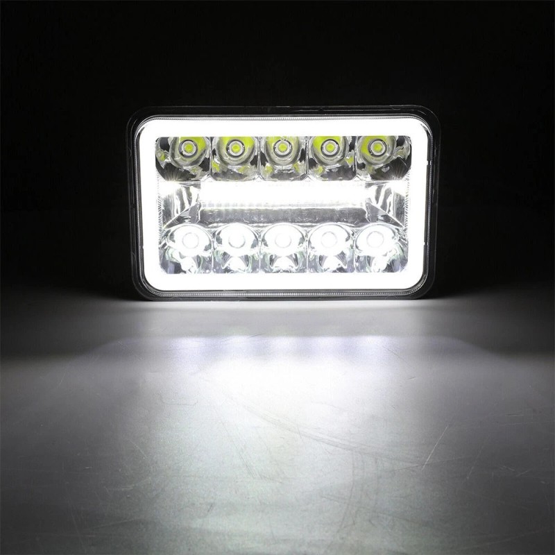 BRICOLOGHT 4Pcs 4X6" LED Headlights Hi/Lo DRL For Freightliner Classic