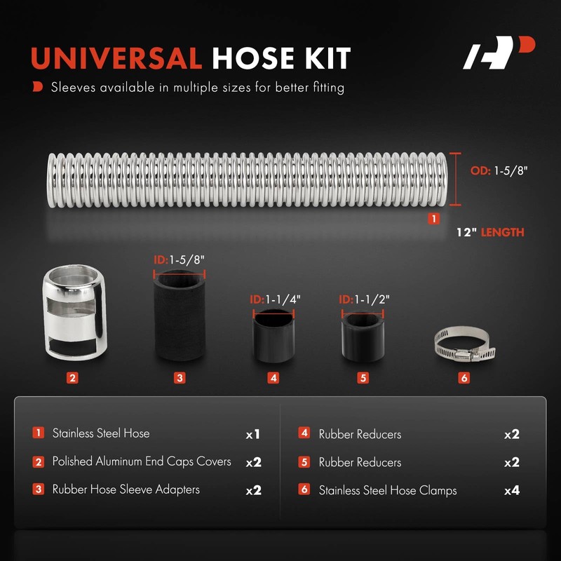 A-Premium 12" Universal Flexible Radiator Hose