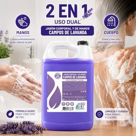 Jabón Líquido Manos Cuerpo Aroma Campos Lavanda Relajante Hidratante Uso Diario