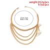 YUEKISEN Boho Gold Pearl Tassel Ankle Chains for Women Layered