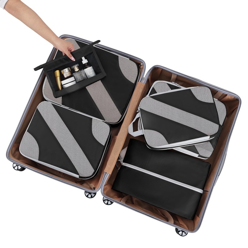 Joyoldelf Compression Suitcase Oragnizer Set - 7-Piece Compression Packing Cubes,